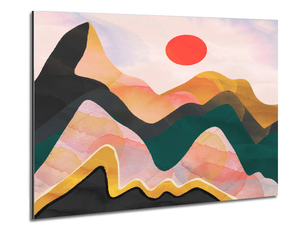 Red Sun Mountain Abstract