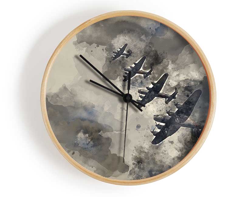 Raf Bombers In Flight Clock - Wallart-Direct UK