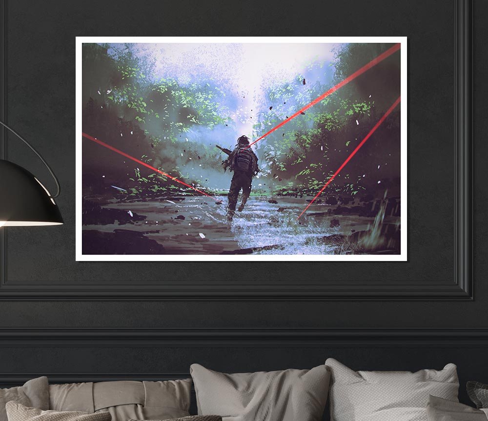 Dodging The Lasers Print Poster Wall Art