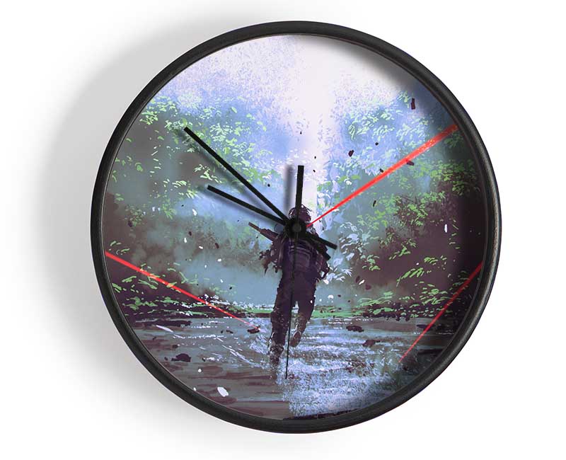 Dodging The Lasers Clock - Wallart-Direct UK