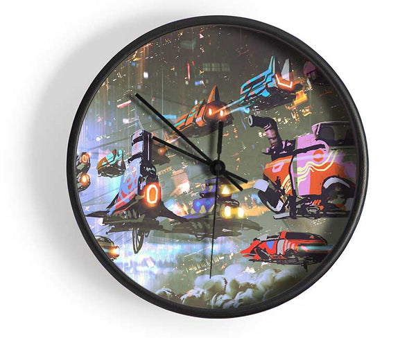 Cars Of The Future Clock - Wallart-Direct UK