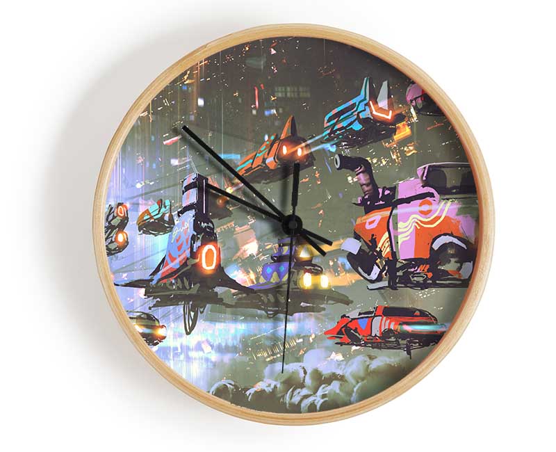 Cars Of The Future Clock - Wallart-Direct UK