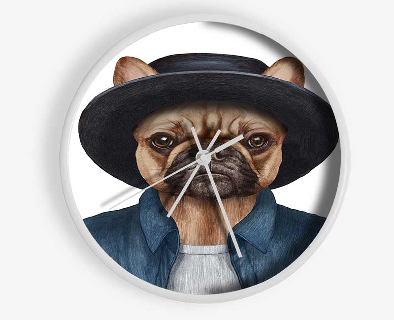 French Bulldog Hat Dog Clock - Wallart-Direct UK