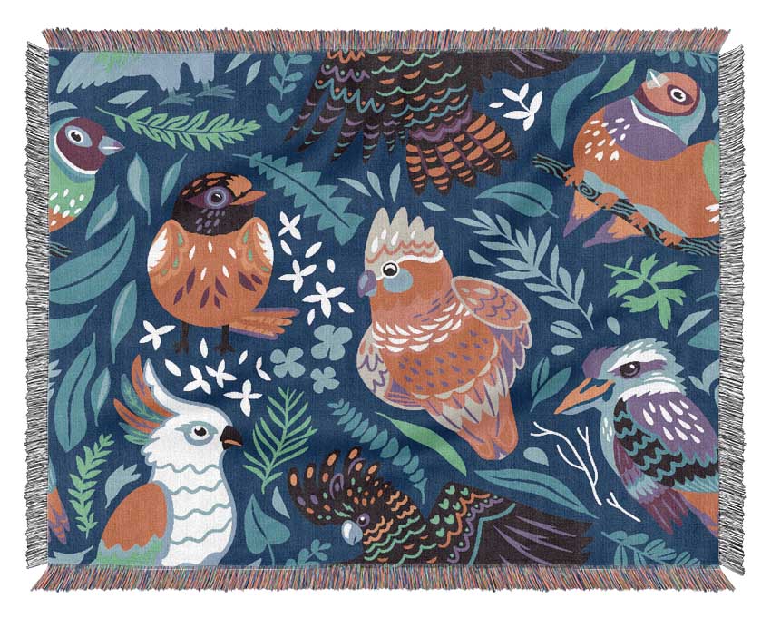 Cartoon Paradise Birds Woven Blanket