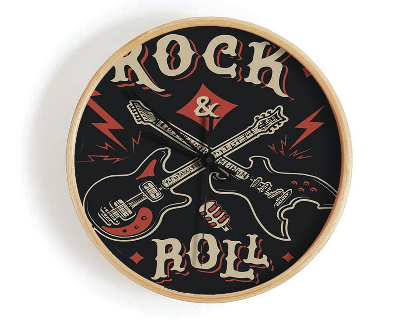 Rock And Roll Guitars Clock - Wallart-Direct UK