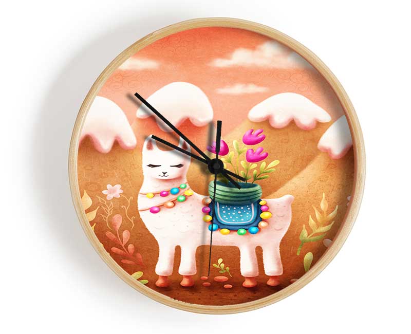 Llama In The Hilltop Clock - Wallart-Direct UK