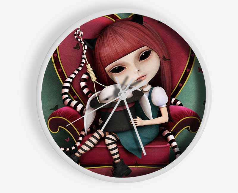 Creepy Alice In Wonderland Clock - Wallart-Direct UK