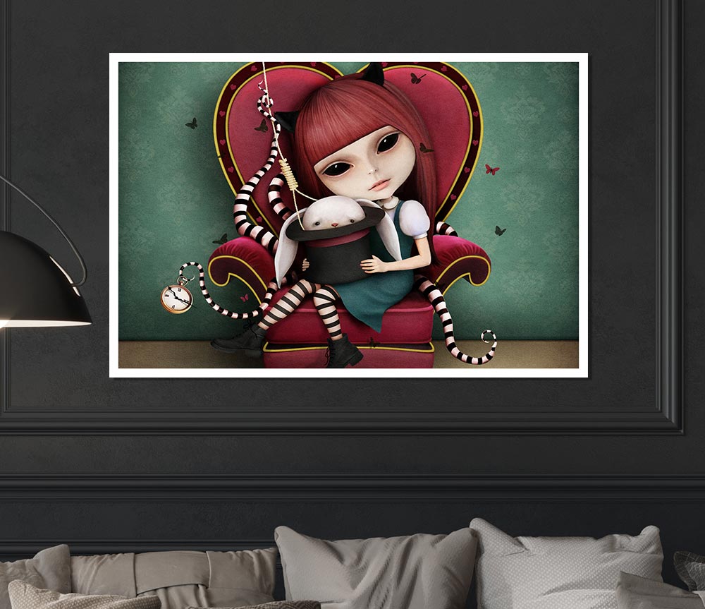 Creepy Alice In Wonderland Print Poster Wall Art