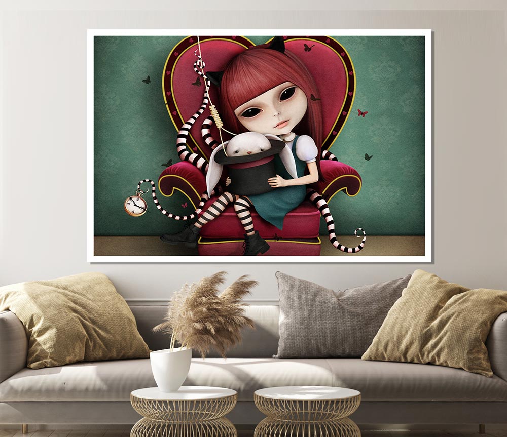 Creepy Alice In Wonderland Print Poster Wall Art