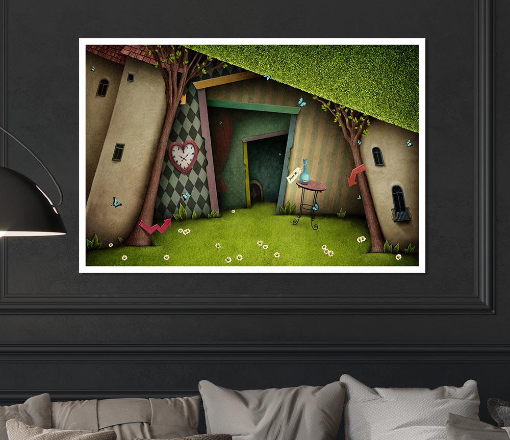 Alice In Wonderland The Small Door Print Poster Wall Art