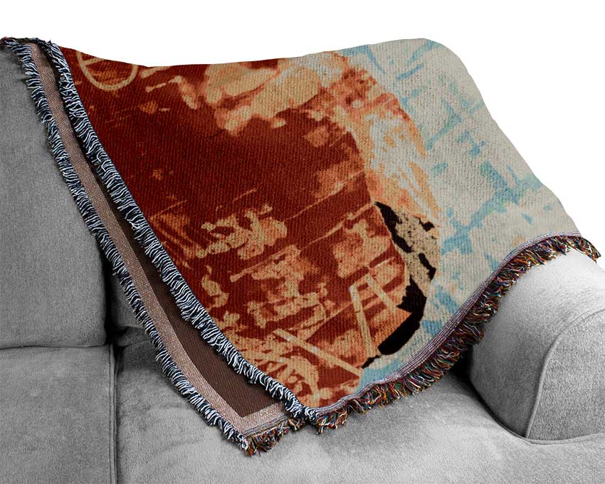 Abstract Textured Text Woven Blanket