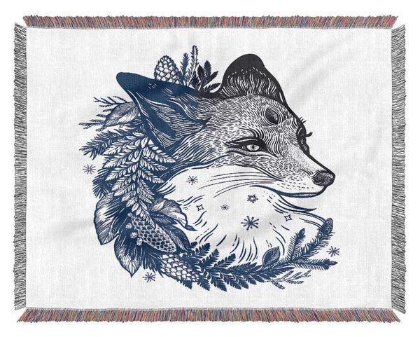 The Floral Fox Woven Blanket