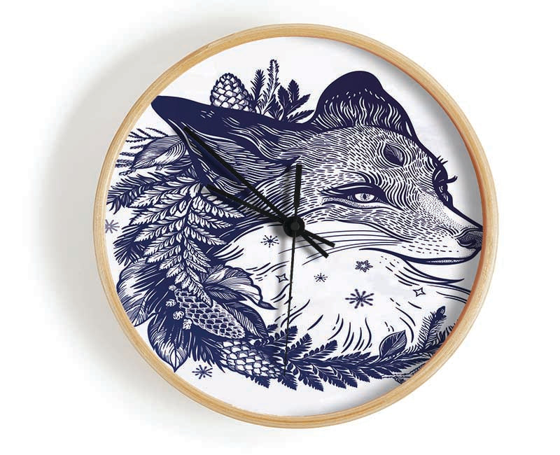 The Floral Fox Clock - Wallart-Direct UK