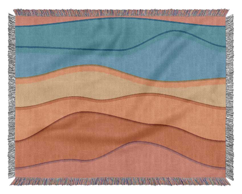 The Curve Rainbow Lines Woven Blanket