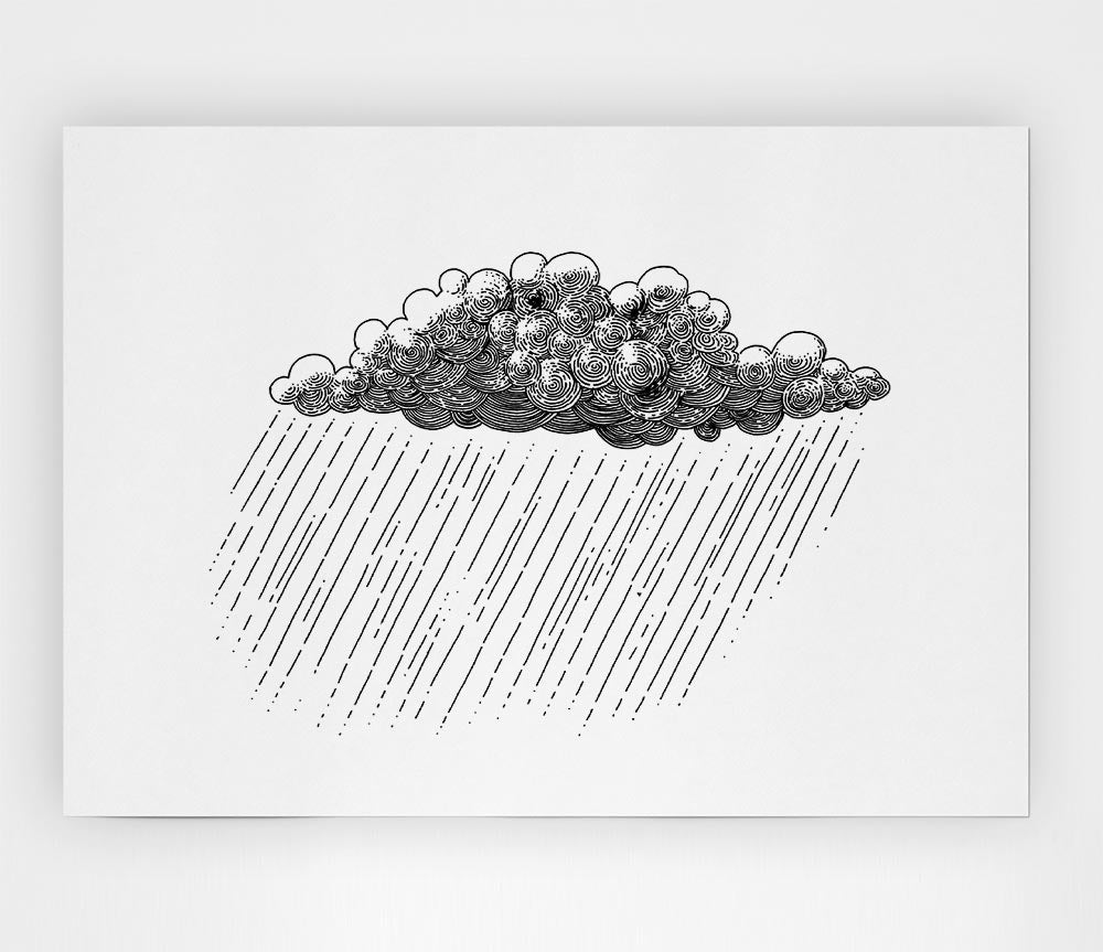 The Rainy Cloud Print Poster Wall Art