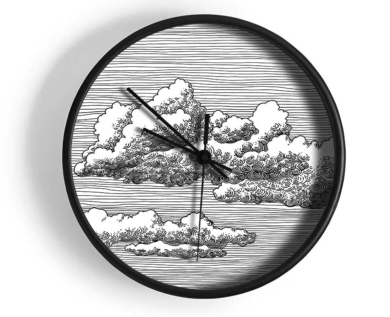 Lines Behind The Clouds Clock - Wallart-Direct UK