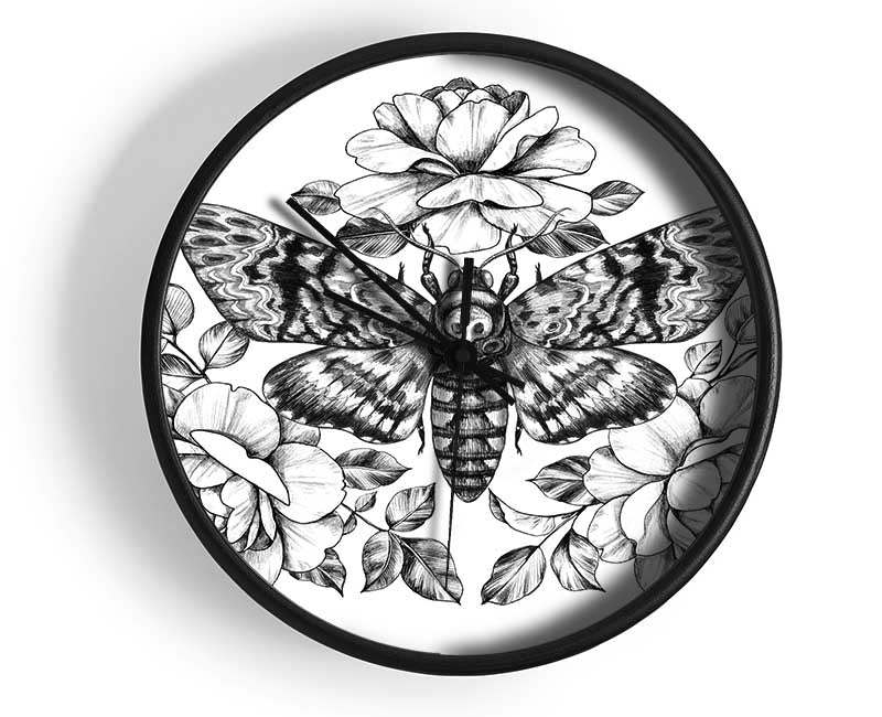 Death Head Moth Clock - Wallart-Direct UK