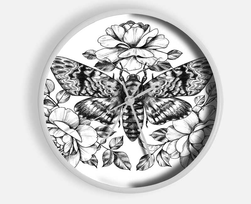 Death Head Moth Clock - Wallart-Direct UK