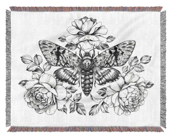 Death Head Moth Woven Blanket