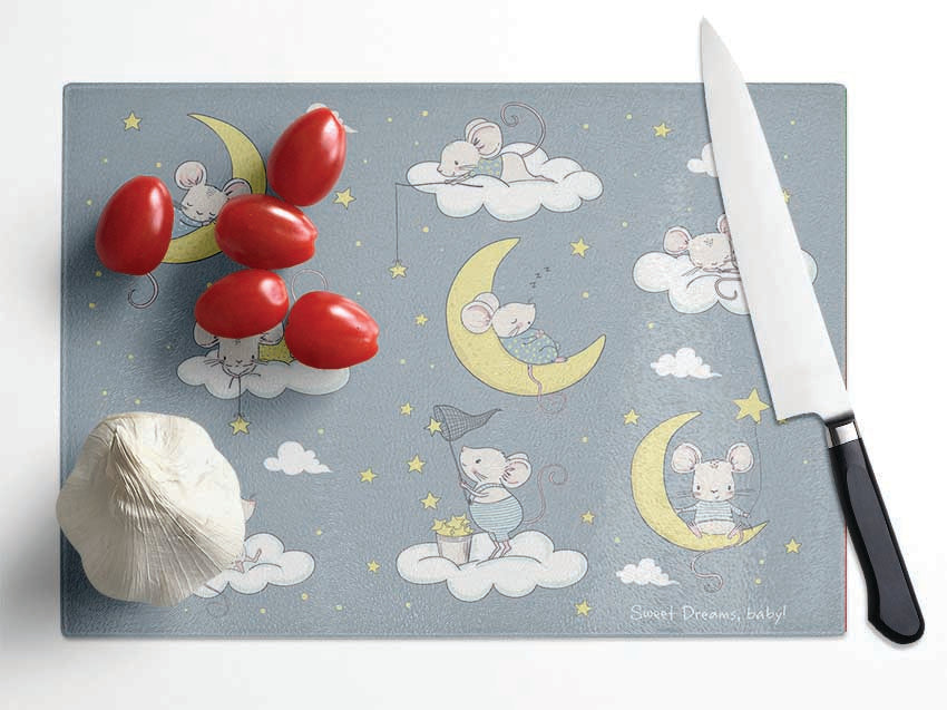 Three Moon Mice Glass Chopping Board