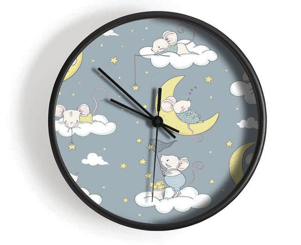 Three Moon Mice Clock - Wallart-Direct UK