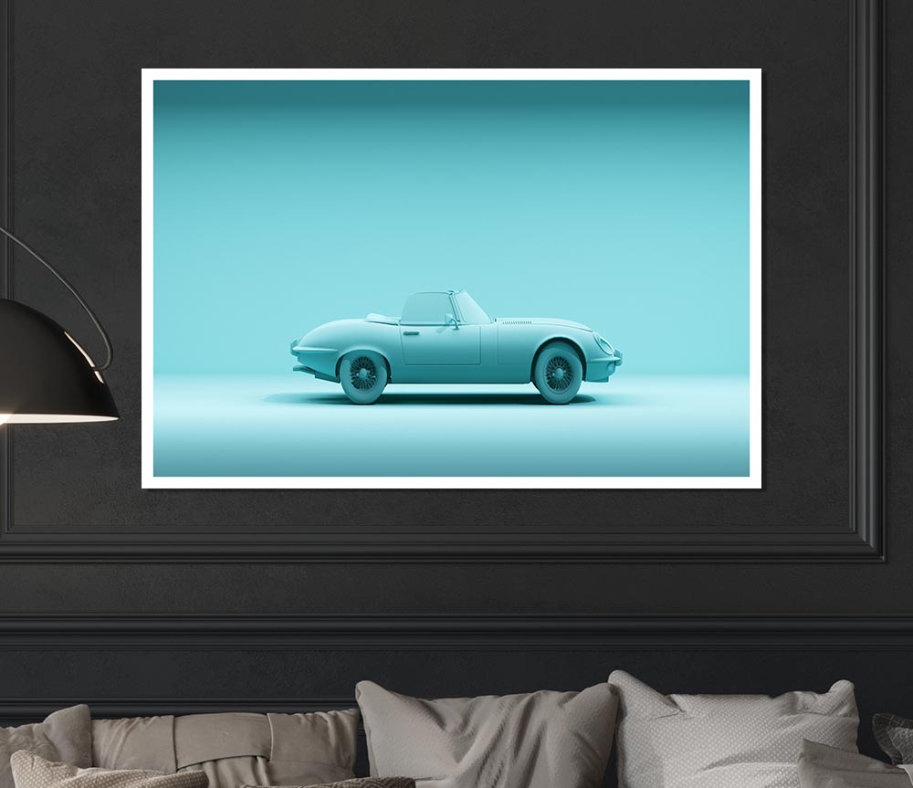 E Type Jaguar Classic Print Poster Wall Art