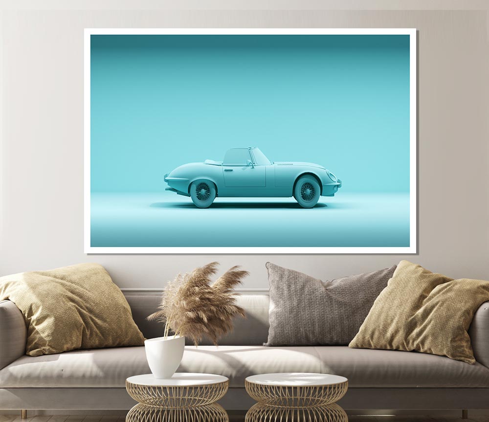 E Type Jaguar Classic Print Poster Wall Art