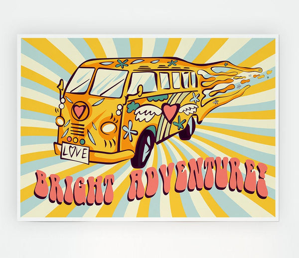 Camper Adventure Print Poster Wall Art