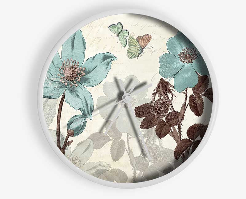 Blue Flower Stand Tall Clock - Wallart-Direct UK