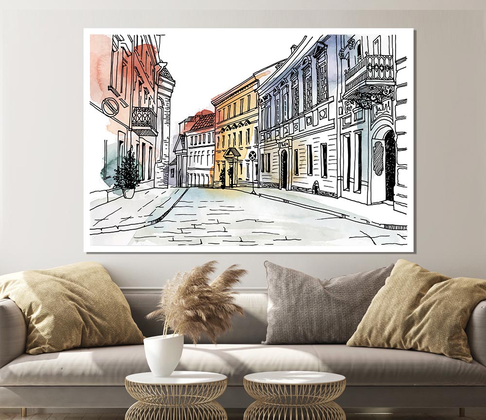 The Streets Of Milan Print Poster Wall Art