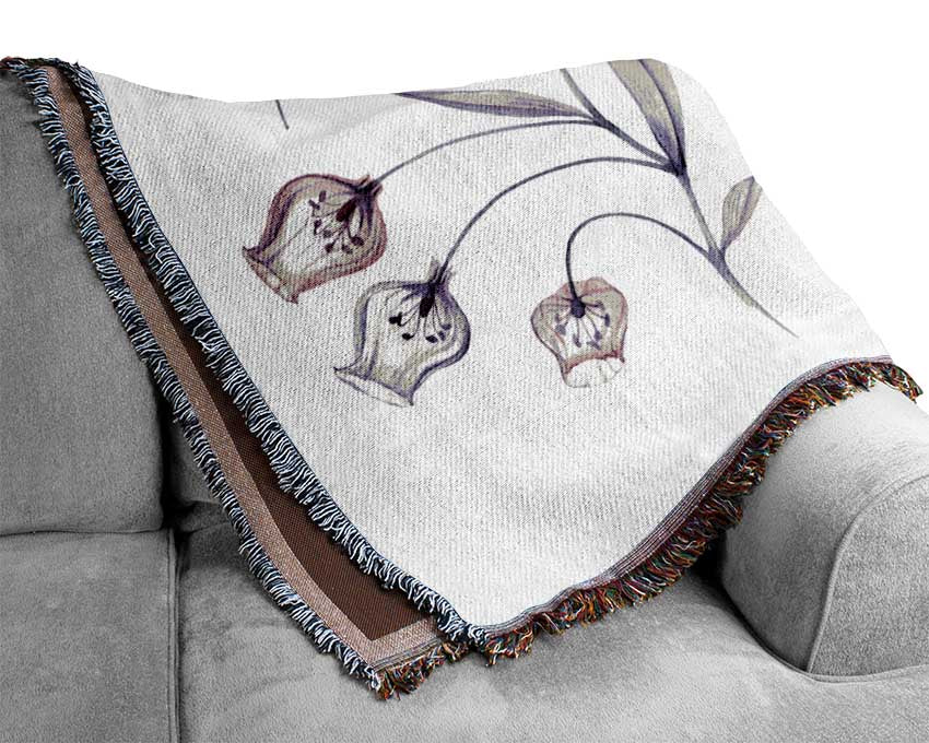 Small Lilac Crocus Illustration Woven Blanket