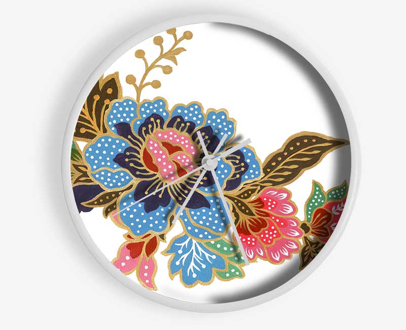 Indian Flower Beauty Clock - Wallart-Direct UK