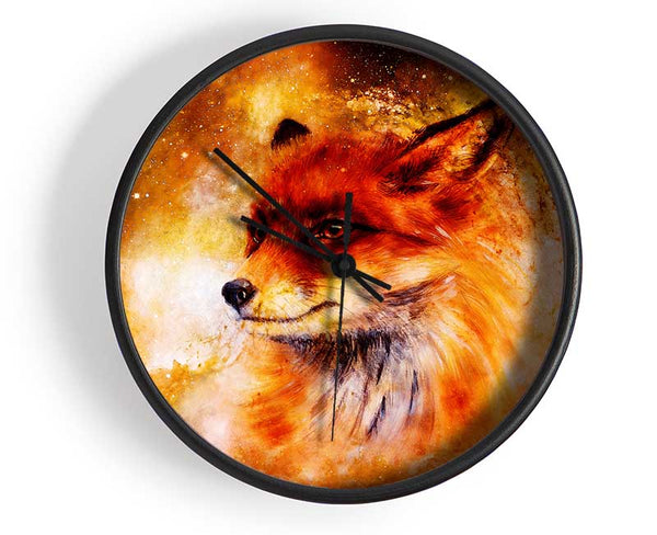 Fox Head Fire Clock - Wallart-Direct UK