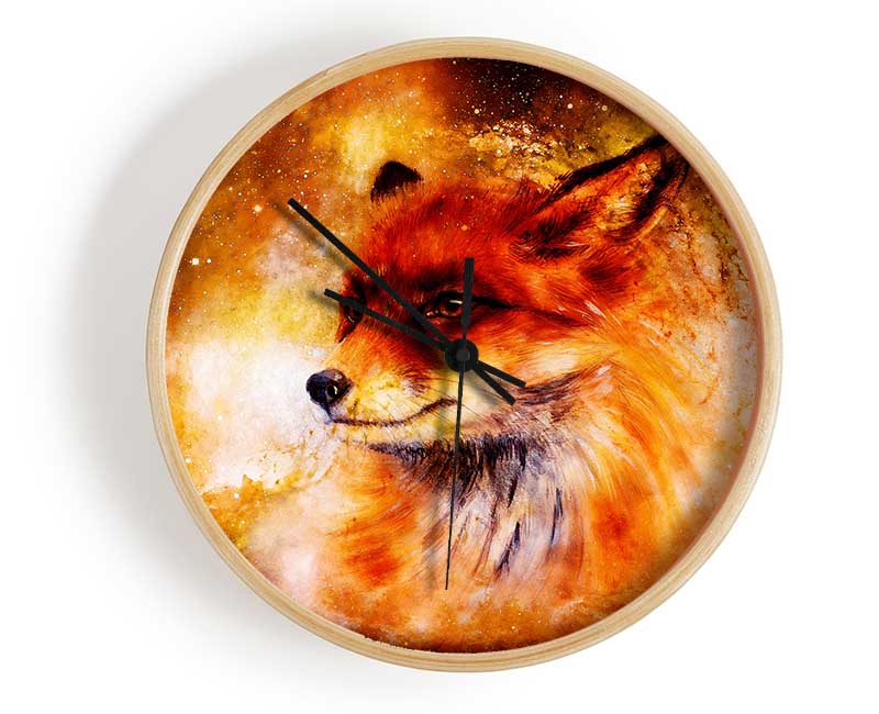 Fox Head Fire Clock - Wallart-Direct UK