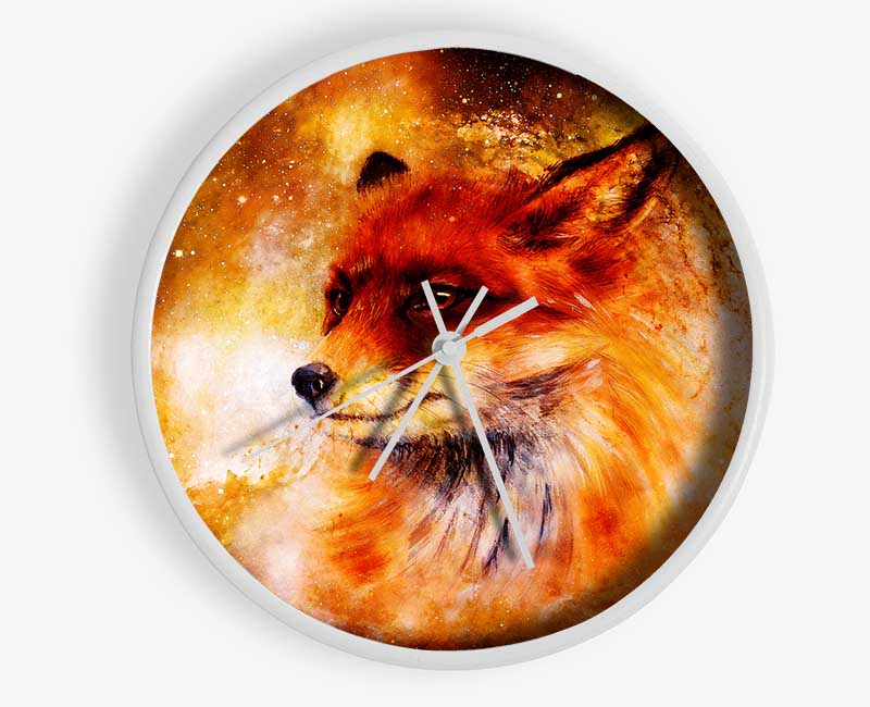 Fox Head Fire Clock - Wallart-Direct UK