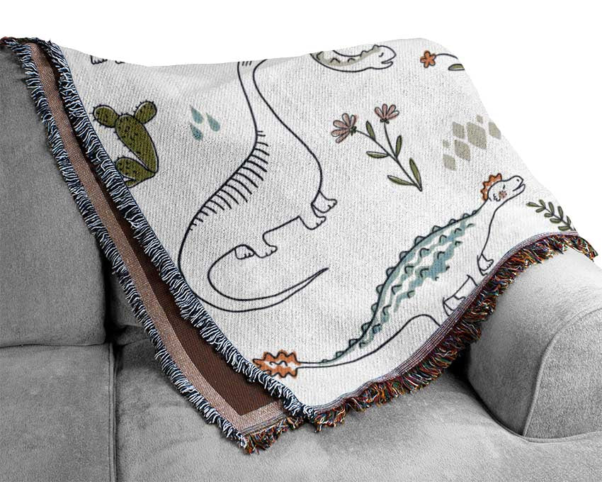 The Dino Pattern Woven Blanket