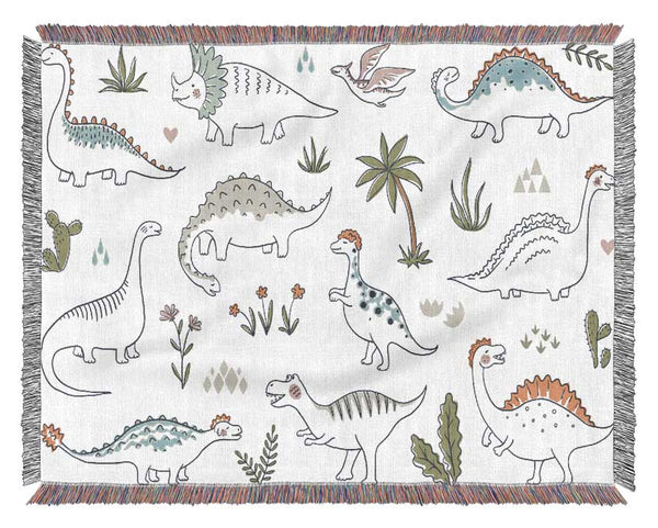 The Dino Pattern Woven Blanket