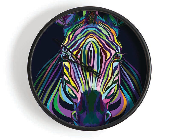 Stunning Zebra Vibrant Clock - Wallart-Direct UK