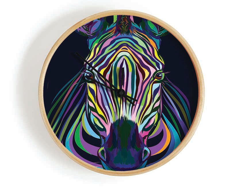 Stunning Zebra Vibrant Clock - Wallart-Direct UK