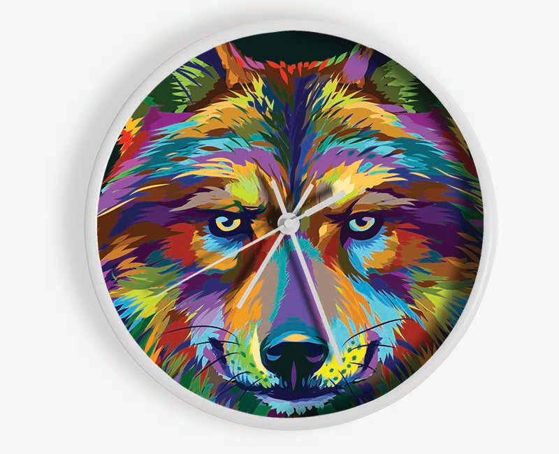 Stunning Wolf Head Clock - Wallart-Direct UK