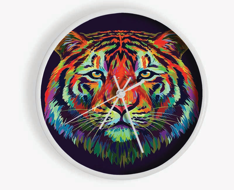 The Great Vibrant Tiger Clock - Wallart-Direct UK