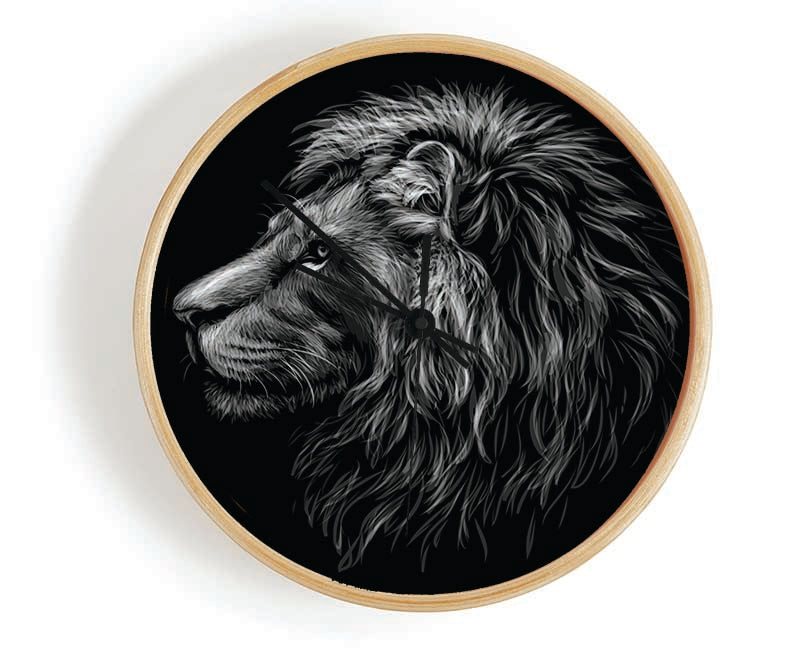 Side View Lion Clock - Wallart-Direct UK