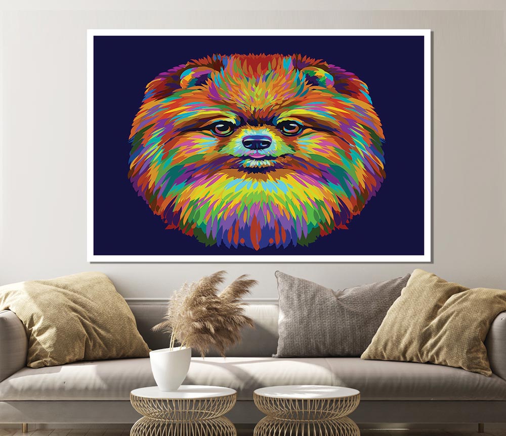 Big Fluffy Pomeranian Print Poster Wall Art