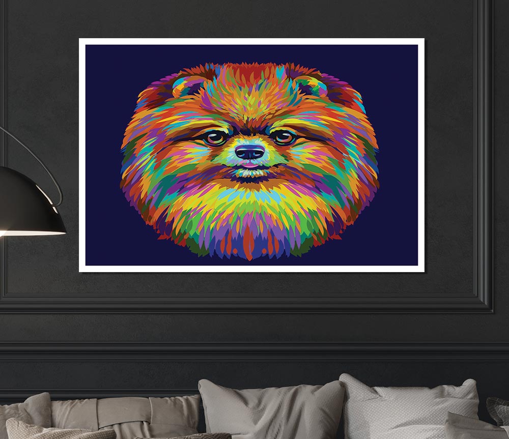 Big Fluffy Pomeranian Print Poster Wall Art