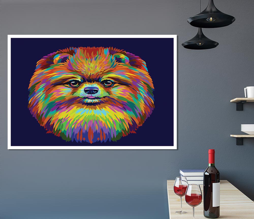 Big Fluffy Pomeranian Print Poster Wall Art