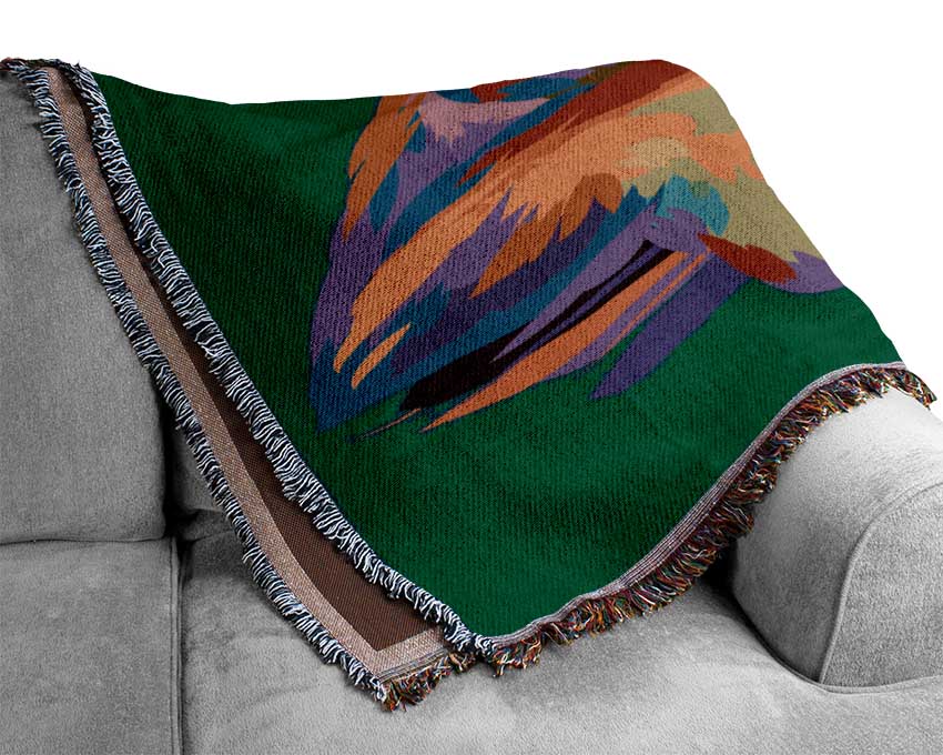 Colourful Mountain Lion Woven Blanket