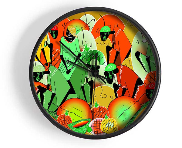 The Vibrant Tribe Clock - Wallart-Direct UK