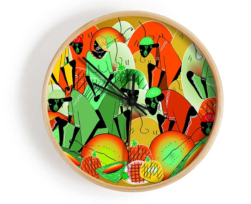 The Vibrant Tribe Clock - Wallart-Direct UK