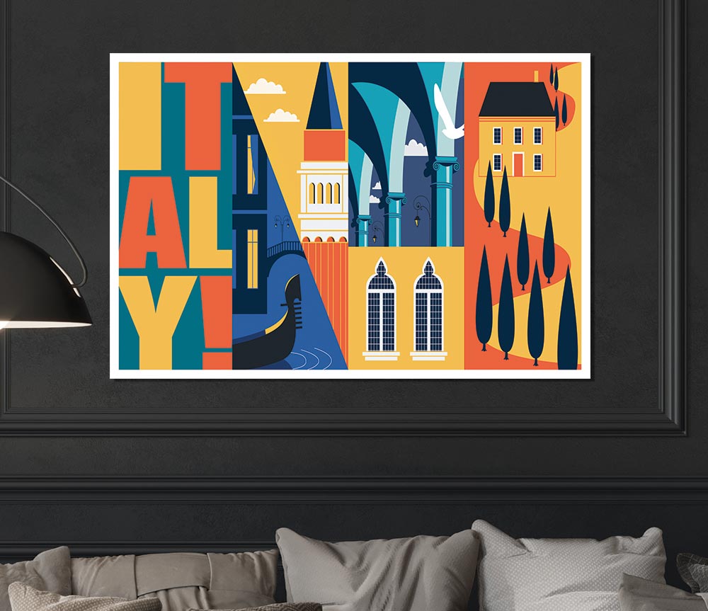 Italy Poster Illustration Print Poster Wall Art