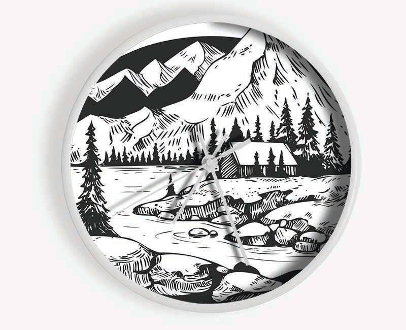 The Circle Mountains Clock - Wallart-Direct UK